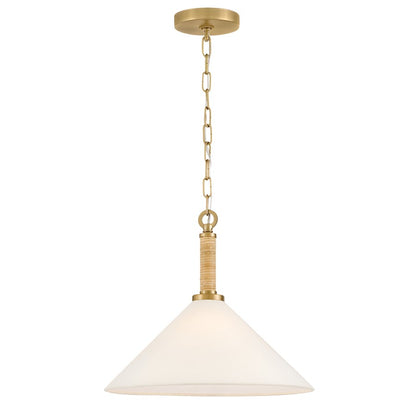 Lark Cove 1 Light 14" Pendant, Lacquered Brass