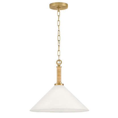 Lark Cove 1 Light 14" Pendant, Lacquered Brass