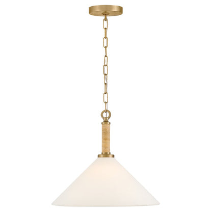Lark Cove 1 Light 14" Pendant, Lacquered Brass
