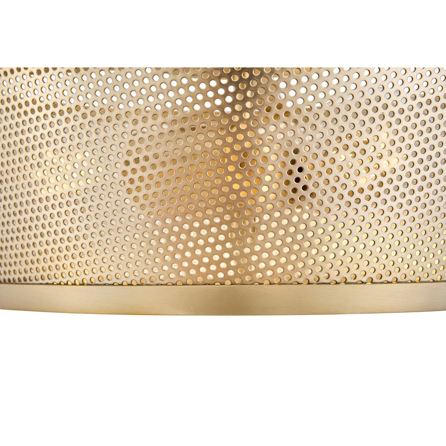 Lark Cash 3 Light 14" Semi-Flush Mount, Lacquered Brass