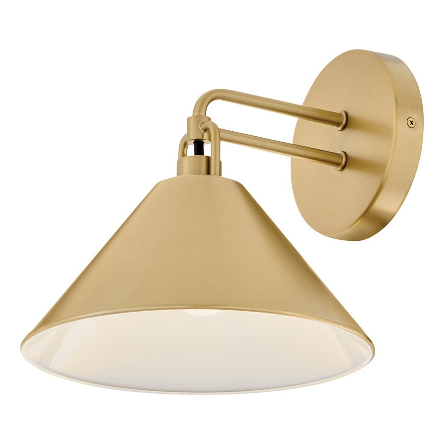 Lark Milo 1 Light Small Sconce, Lacquered Brass