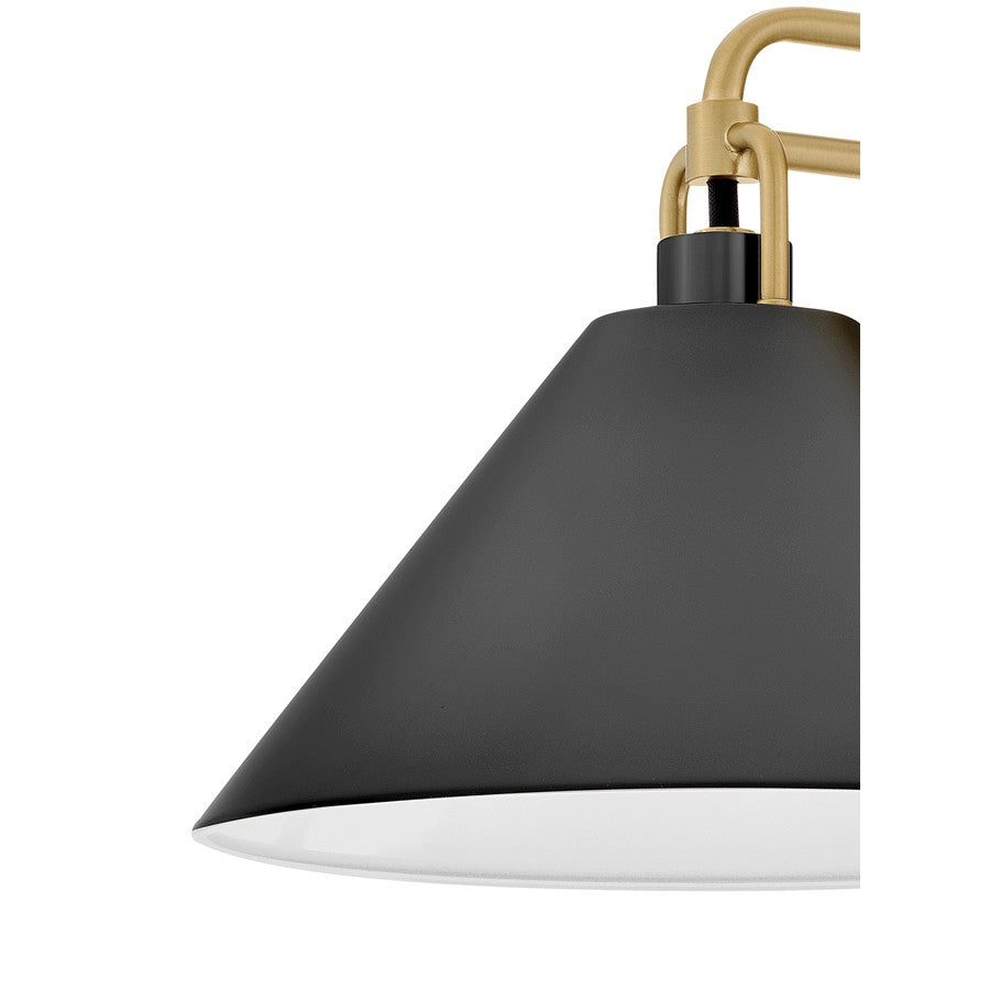 Lark Milo 1 Light Small Sconce, Lacquered Brass/Black