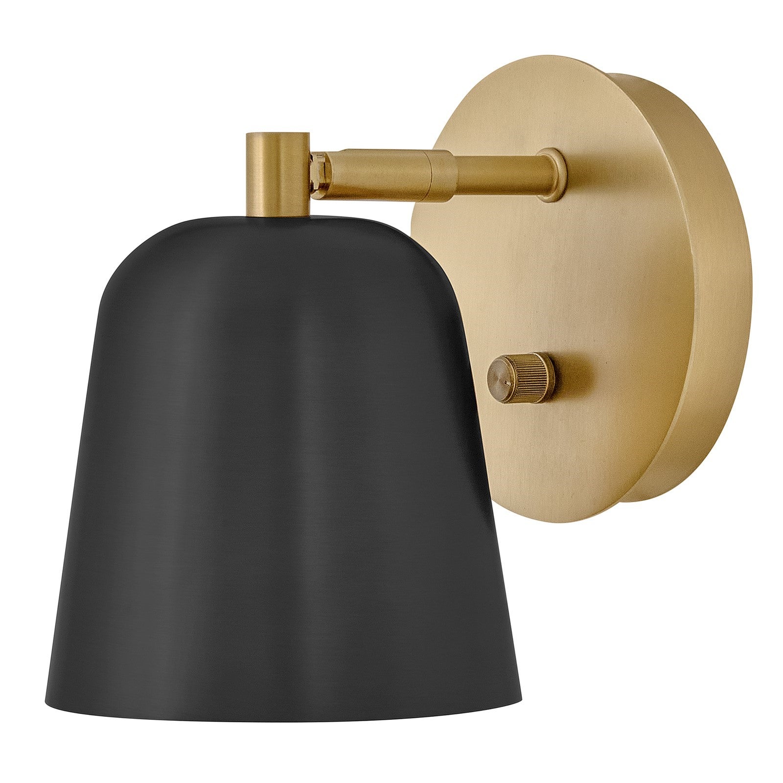 Hinkley Lark Jojo 1-Light Wall Sconce | Modern Lacquered Brass Steel and Black Cylinder Shade | Bedroom & Living Room Reading Light | Model 84460LCB-BK