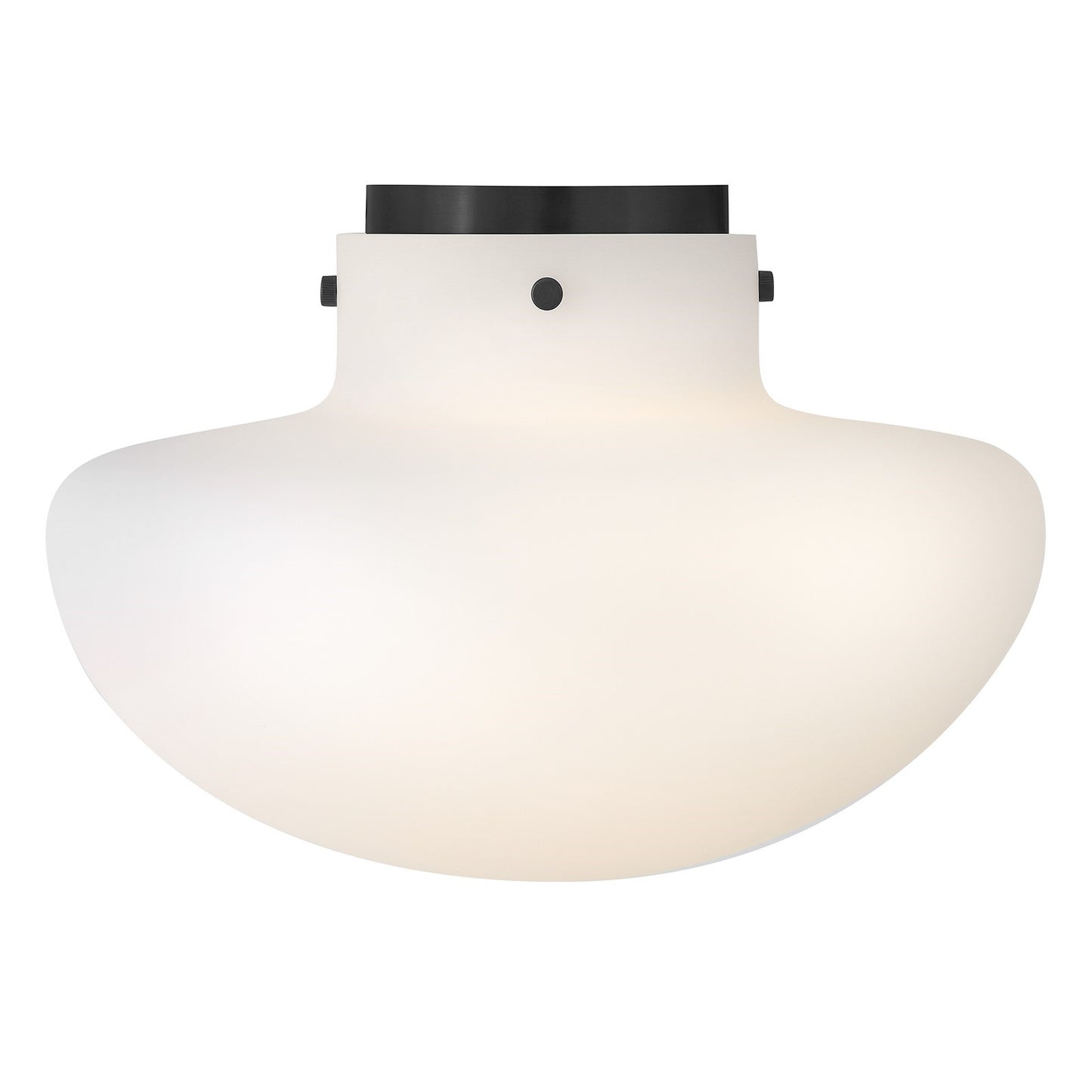 Hinkley Lark Molly 15in 3-Light Flush Mount | Transitional Black Steel and Etched Opal Glass | Bedroom & Hallway Ceiling Light | 15 x 15 x | Model 84491BK