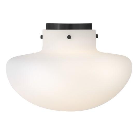 Hinkley Lark Molly 15in 3-Light Flush Mount | Transitional Black Steel and Etched Opal Glass | Bedroom & Hallway Ceiling Light | 15 x 15 x | Model 84491BK