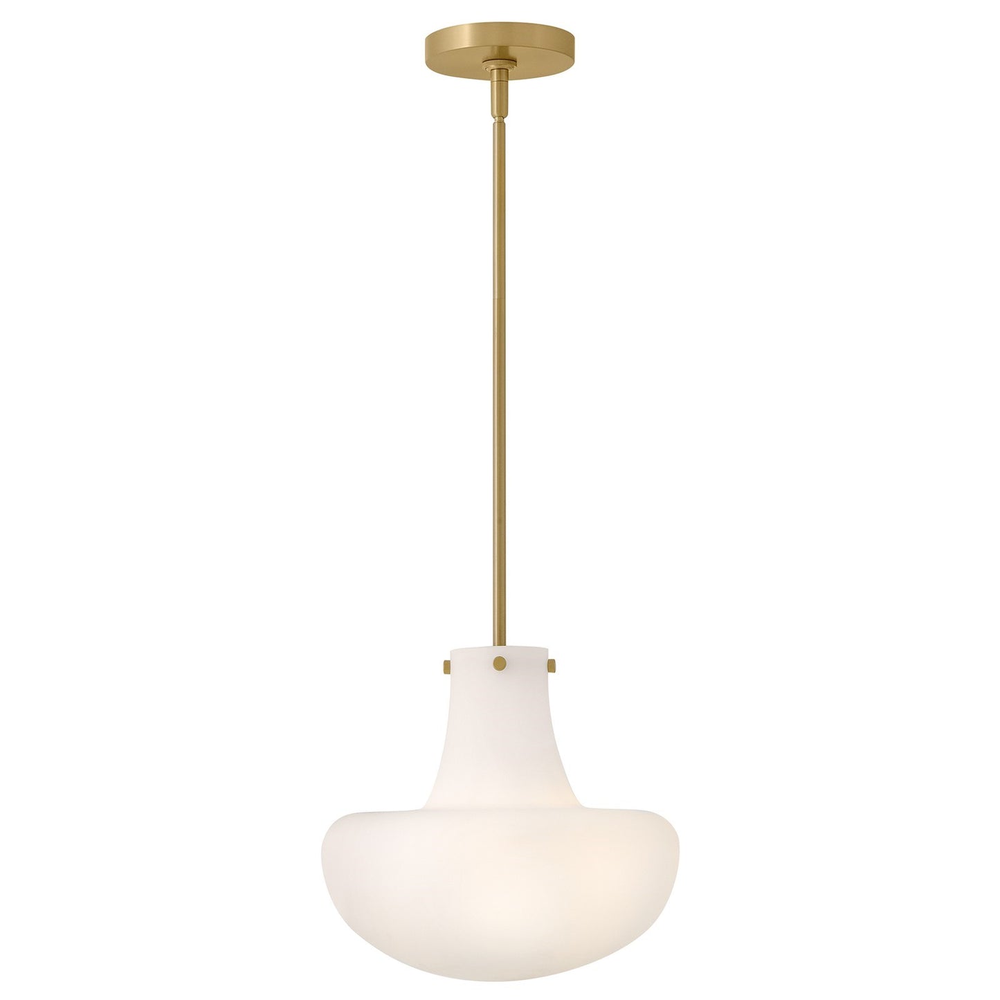 Hinkley Molly 12in 1-Light Pendant | Transitional Lacquered Brass Steel and Etched Opal Glass | Kitchen Island & Dining Room | 12 x 12 x | Model 84497LCB