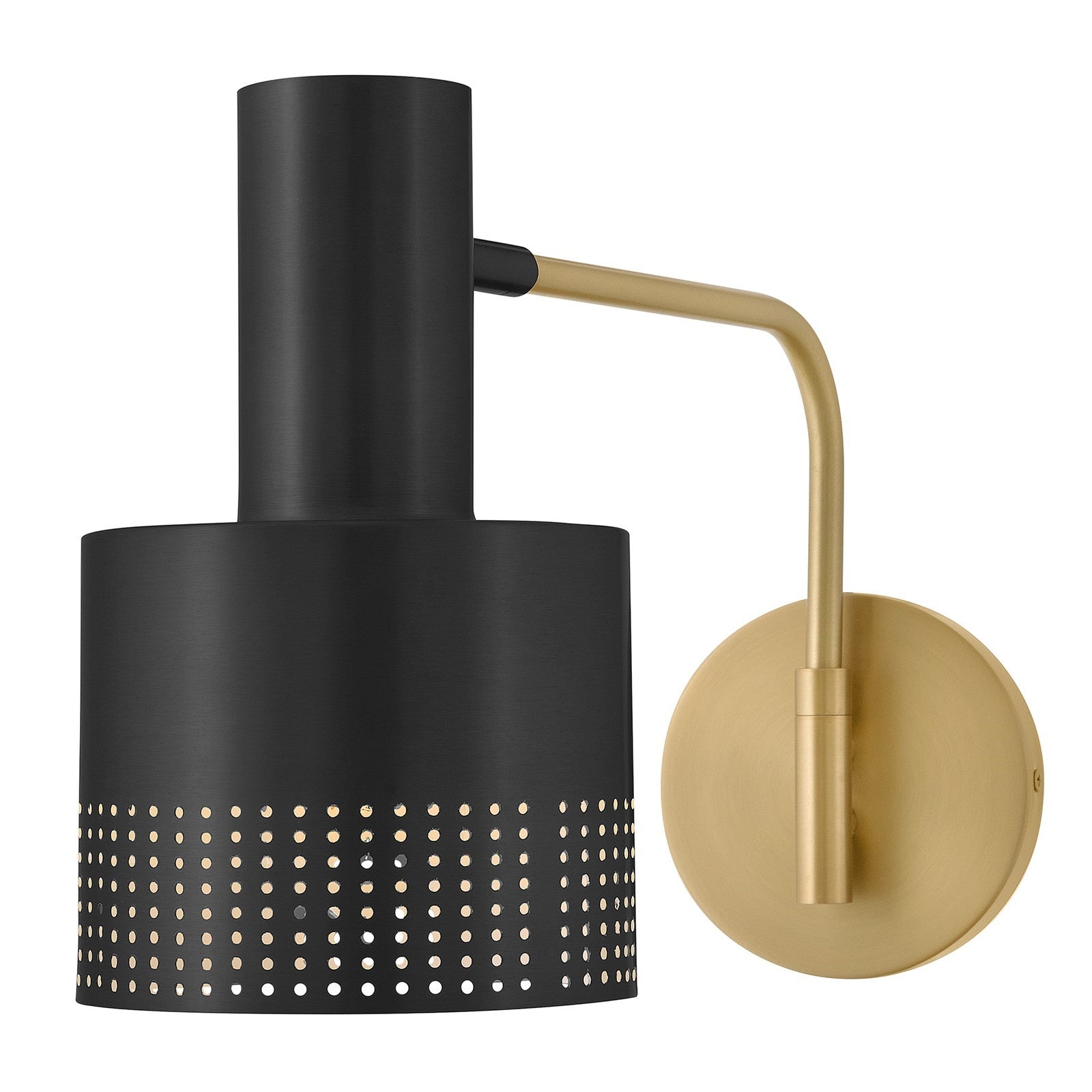 Hinkley Lark Casey 1-Light Wall Sconce | Modern Lacquered Brass and Black Steel | Bedroom & Living Room Reading Light | 16.75 x 6 x 10 | Model 84620LCB-BK