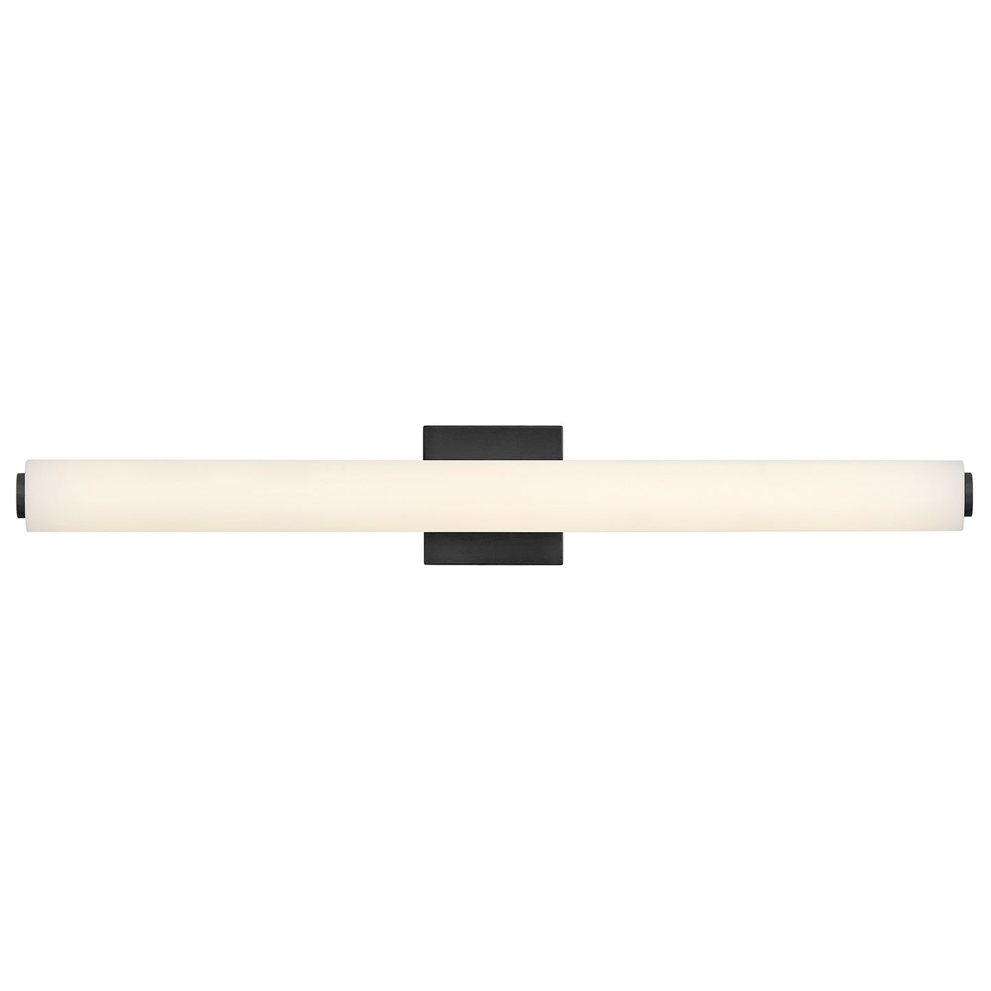 Hinkley Marti 32in 1-Light LED Wall Sconce | Modern Black Steel and Etched White Glass | Bathroom & Hallway | 3 x 5 x 32 in | Model 85243BK