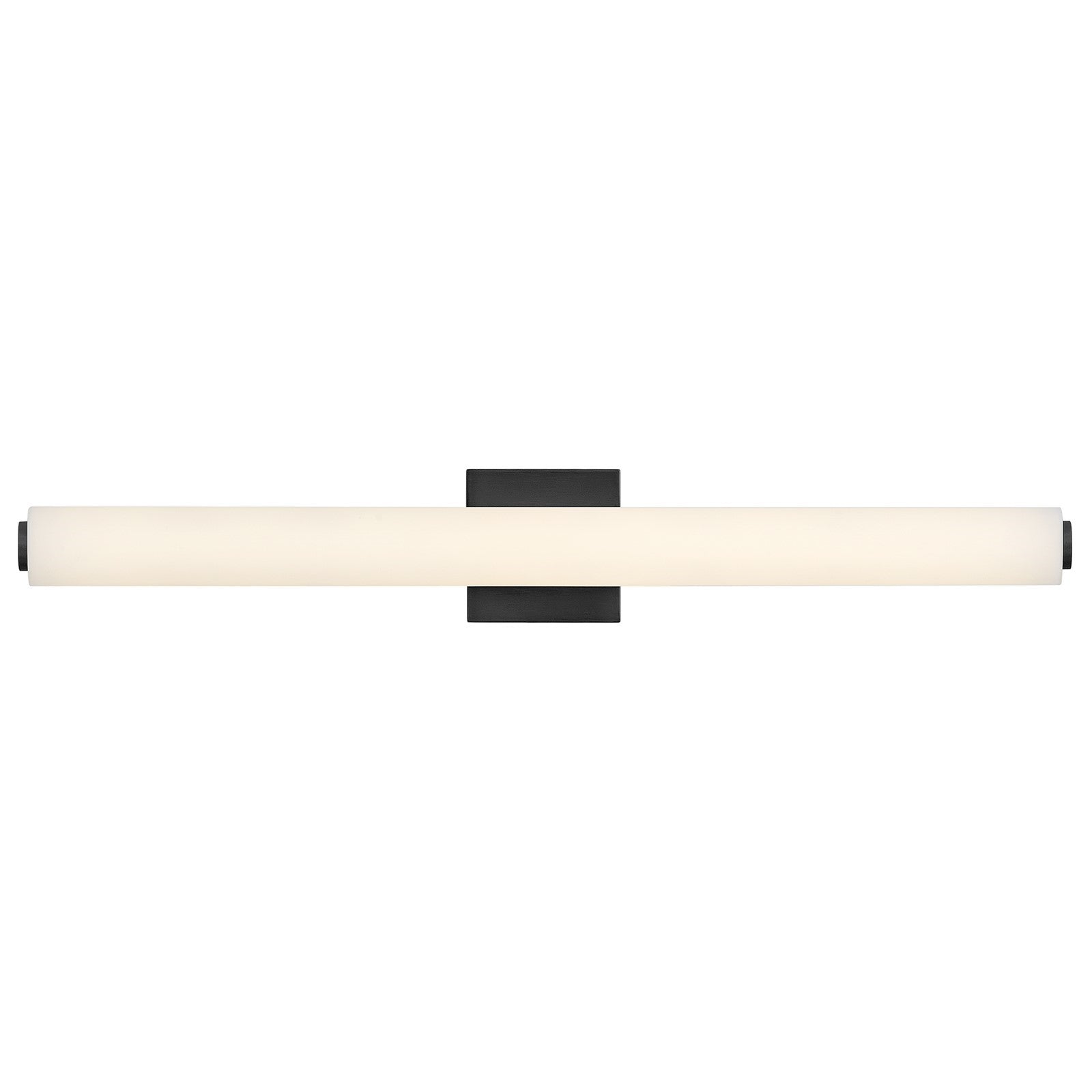 Hinkley Marti 32in 1-Light LED Wall Sconce | Modern Black Steel and Etched White Glass | Bathroom & Hallway | 3 x 5 x 32 in | Model 85243BK