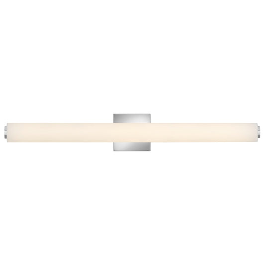 Hinkley Marti 32in 1-Light LED Bath Vanity Light | Modern Chrome Steel and Etched White Glass | Bathroom & Hallway | 3.5 x 4.75 x 31.75 in | Model 85243CM