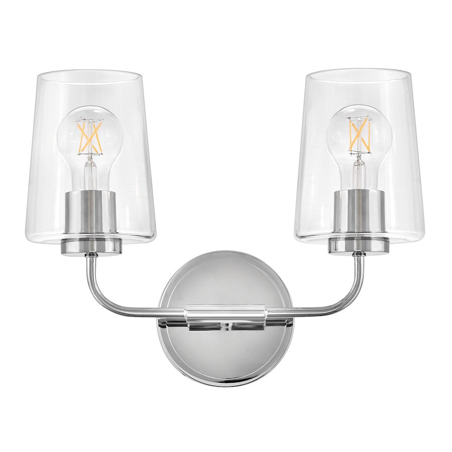 2 Light Small Bathroom Vanity Light, Chrome