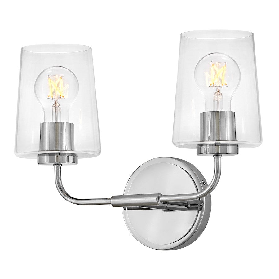 2 Light Small Bathroom Vanity Light, Chrome