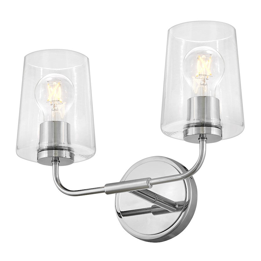 2 Light Small Bathroom Vanity Light, Chrome