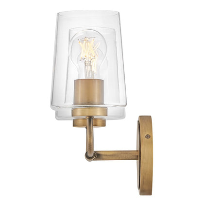 2 Light Small Bathroom Vanity Light, Heritage Brass