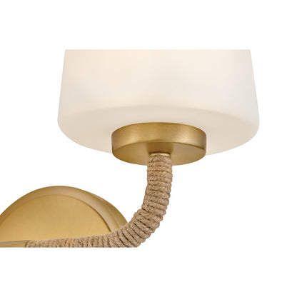 Lark Kline 2 Light Small Vanity, Lacquered Brass/Etched Opal