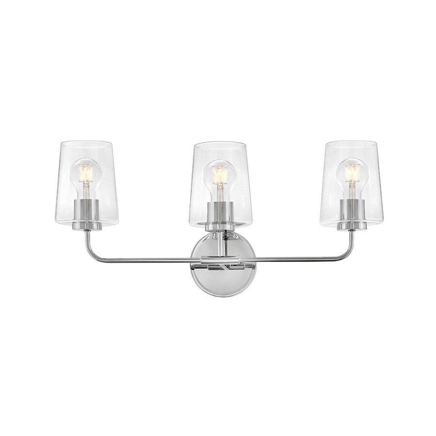 3 Light Medium Bathroom Vanity Light, Chrome