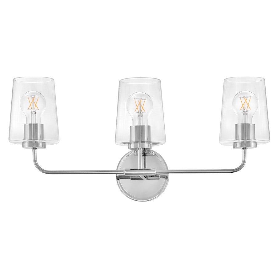 3 Light Medium Bathroom Vanity Light, Chrome