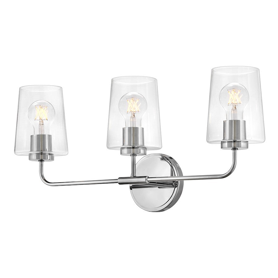 3 Light Medium Bathroom Vanity Light, Chrome