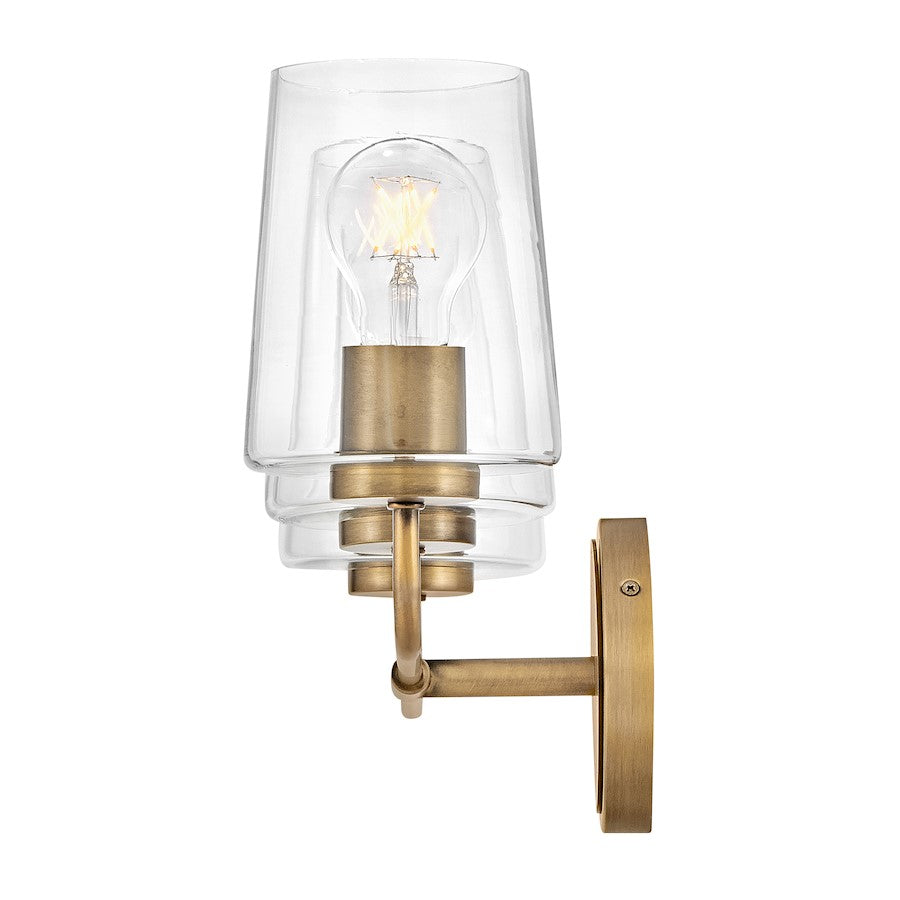 3 Light Medium Bathroom Vanity Light, Heritage Brass