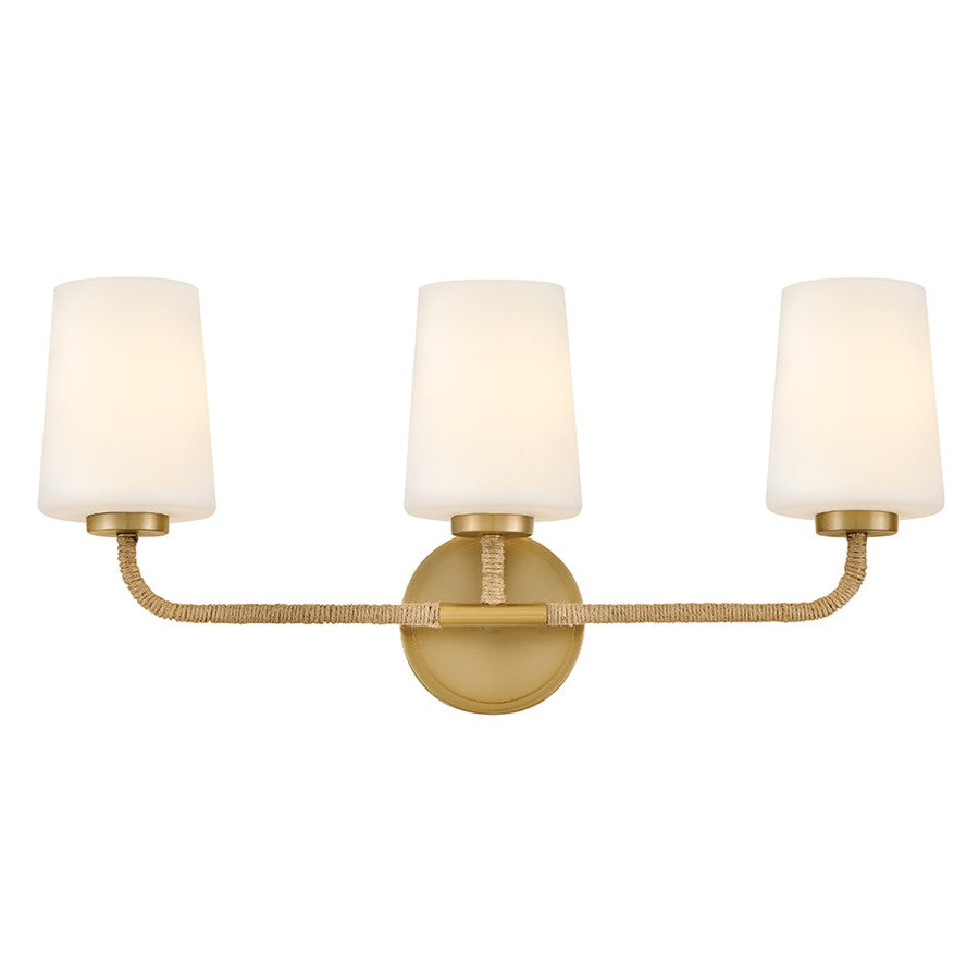 Lark Kline 3 Light Medium Vanity, Lacquered Brass/Etched Opal - 853453LCB-NAT