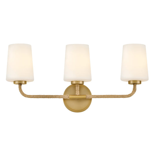 Lark Kline 3 Light Medium Vanity, Lacquered Brass/Etched Opal - 853453LCB-NAT