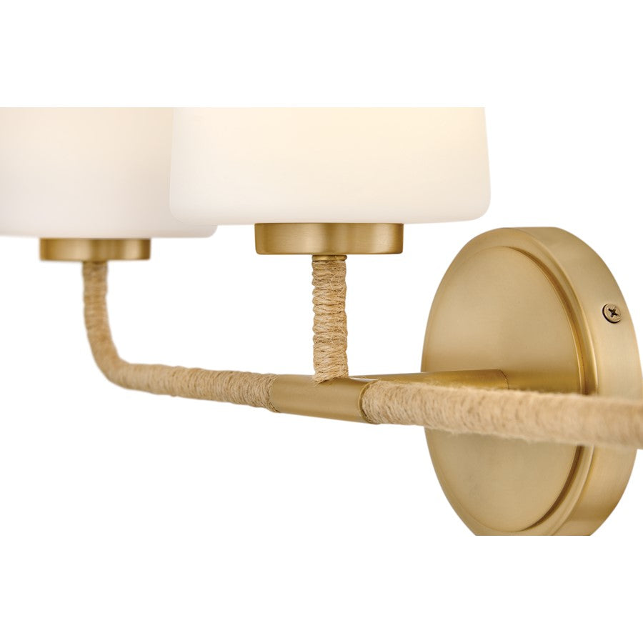 Lark Kline 3 Light Medium Vanity, Lacquered Brass/Etched Opal