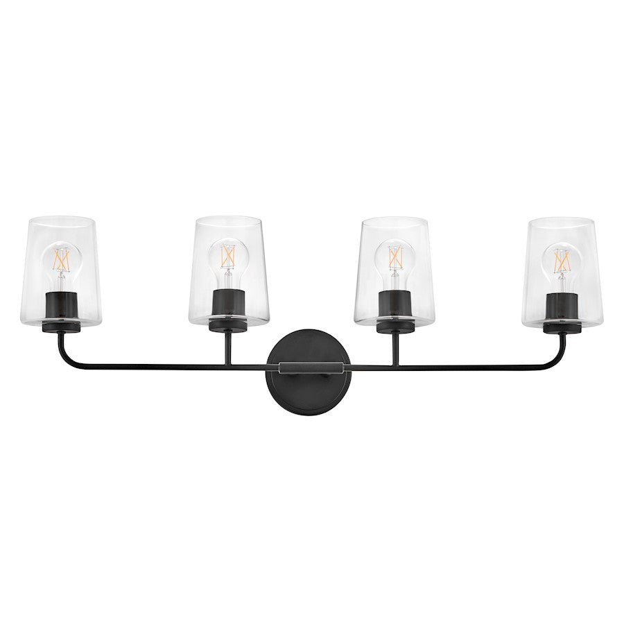 4 Light Large Bathroom Vanity Light, Black