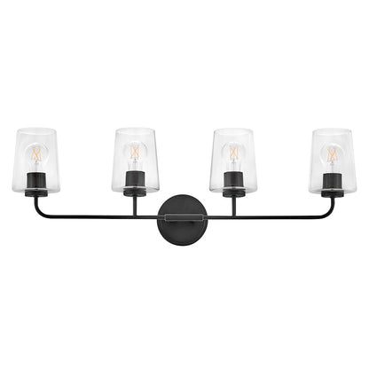 4 Light Large Bathroom Vanity Light, Black