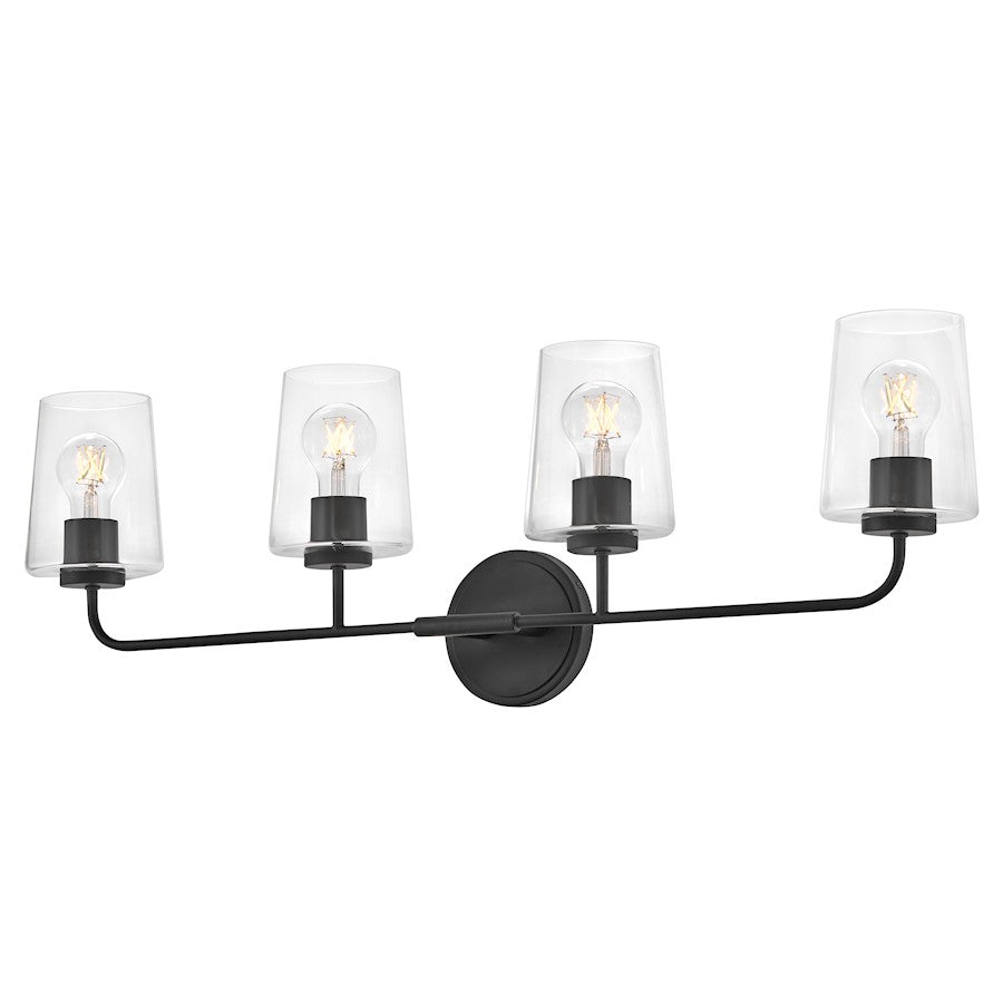 4 Light Large Bathroom Vanity Light, Black