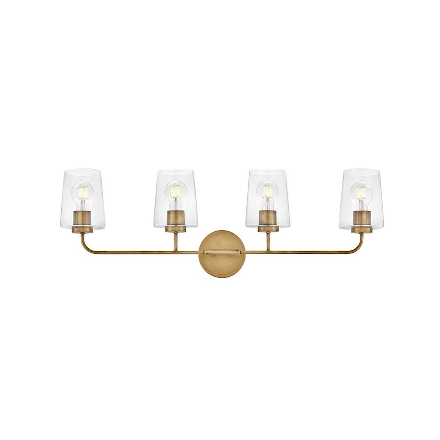 4 Light Large Bathroom Vanity Light, Heritage Brass