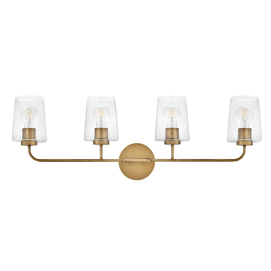 4 Light Large Bathroom Vanity Light, Heritage Brass