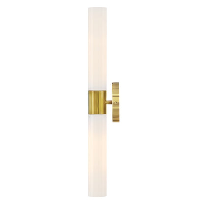 Lark Shea 2 Light Large Vanity, Bright Brass/Cased Opal