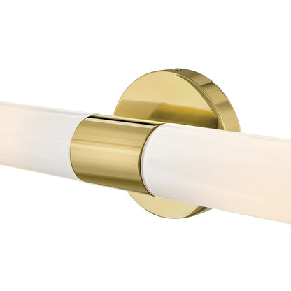 Lark Shea 2 Light Large Vanity, Bright Brass/Cased Opal