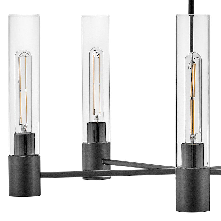 5 Light Medium Chandelier, Black