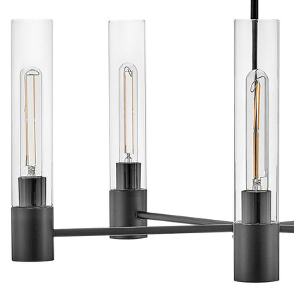 5 Light Medium Chandelier, Black