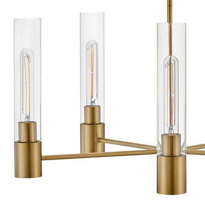 5 Light Medium Chandelier, Brass