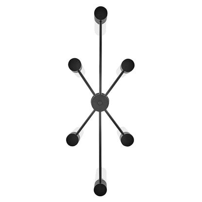 6 Light Small Linear Chandelier, Black