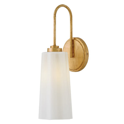 Lark Honey 1 Light Medium Vanity, Distressed Brass/Cased Opal