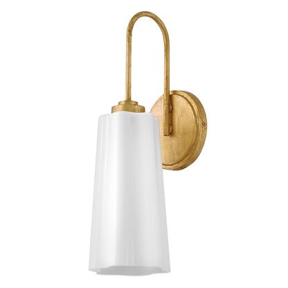 Lark Honey 1 Light Medium Vanity, Distressed Brass/Cased Opal