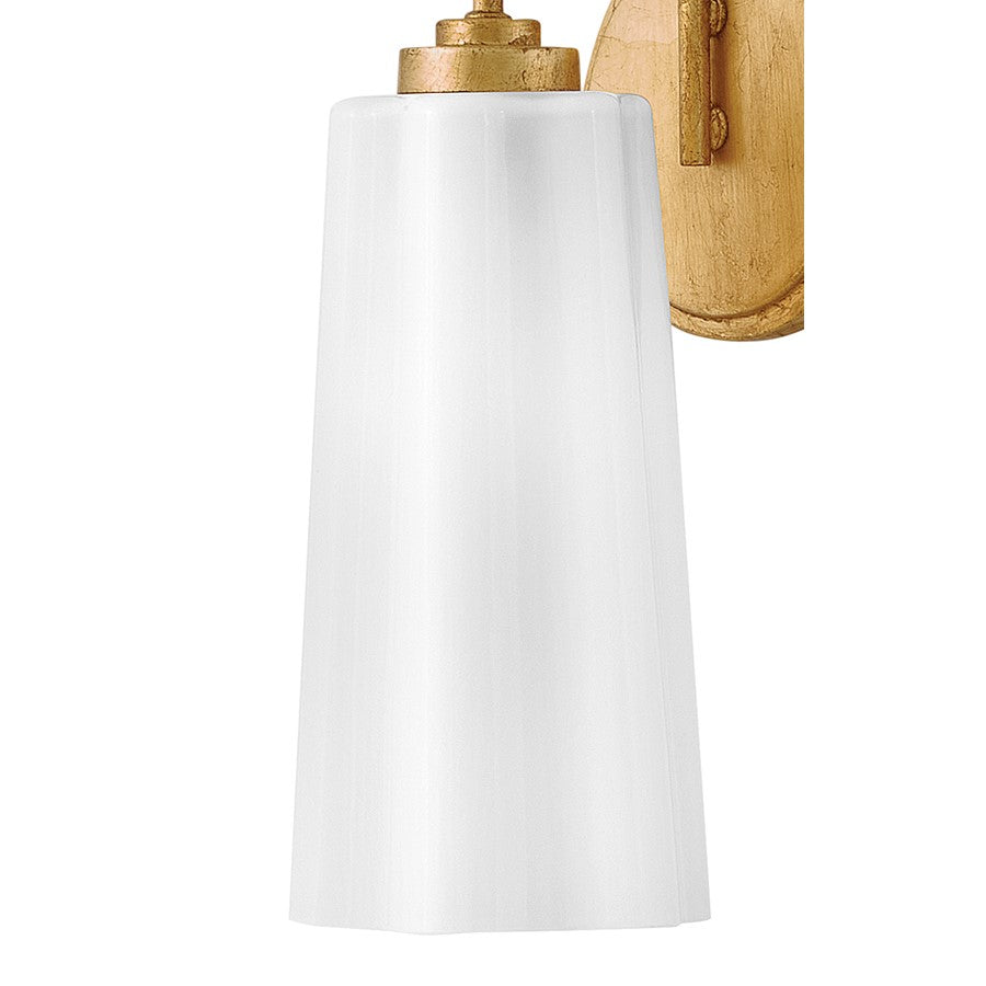 Lark Honey 1 Light Medium Vanity, Distressed Brass/Cased Opal