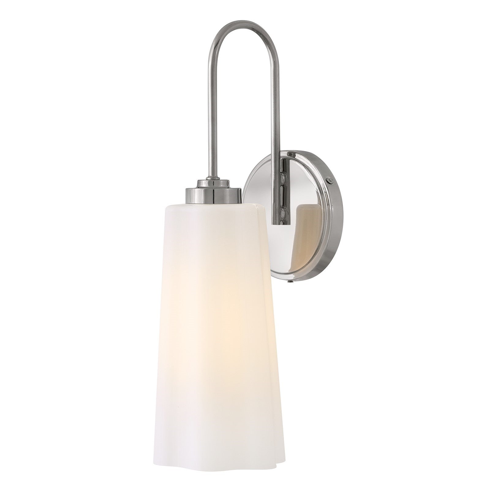 Hinkley Lark Honey 1-Light Bath Sconce | Classic Polished Nickel Steel and Cased Opal Glass | Bathroom Vanity & Powder Room | 7 x 5.25 x | Model 85410PN