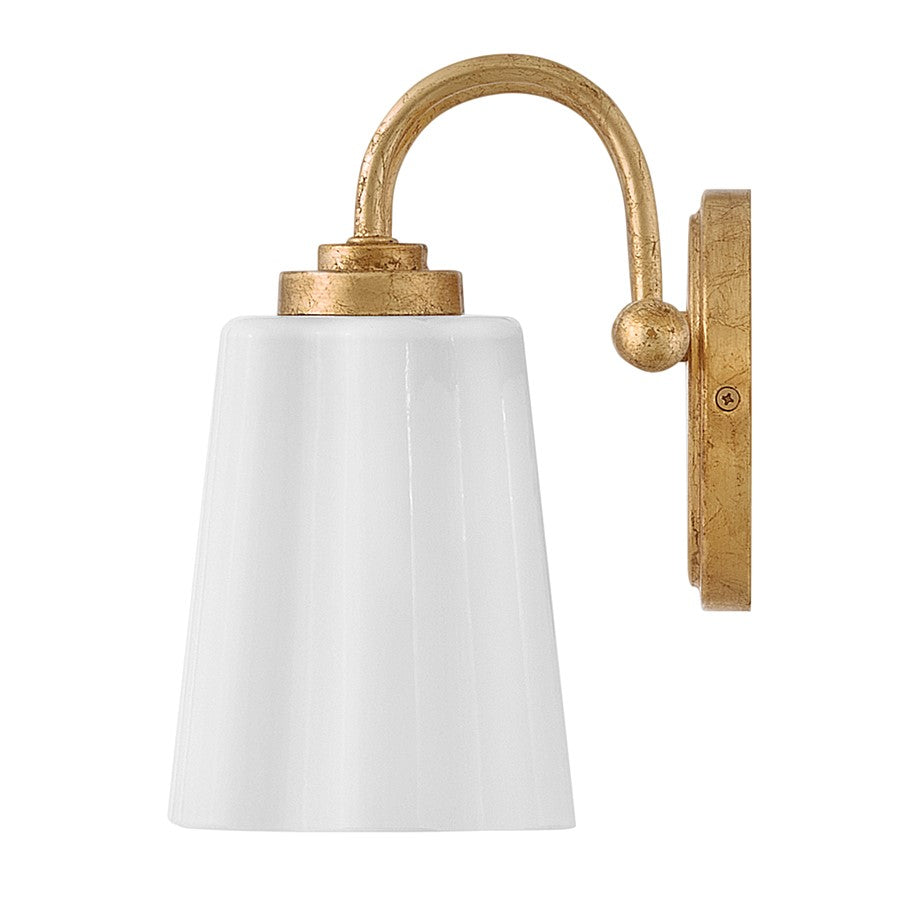 Lark Honey 2 Light Small Vanity, Distressed Brass/Cased Opal