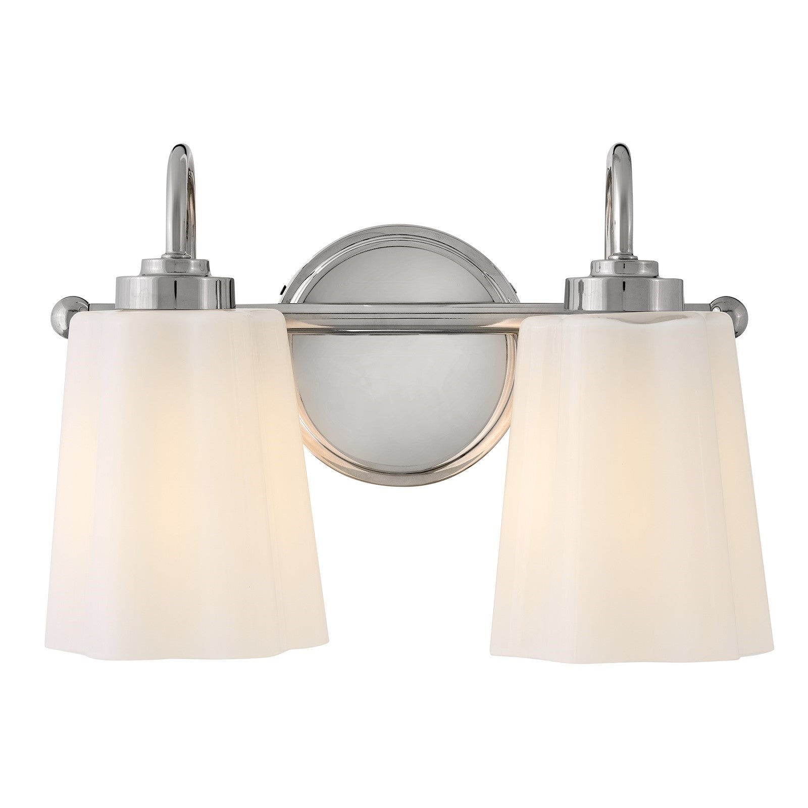 Hinkley Lark Honey 13in 2-Light Bath Vanity | Classic Polished Nickel Steel and Cased Opal Glass | Bathroom Vanity | 7 x 13 x 9 in | Model 85412PN