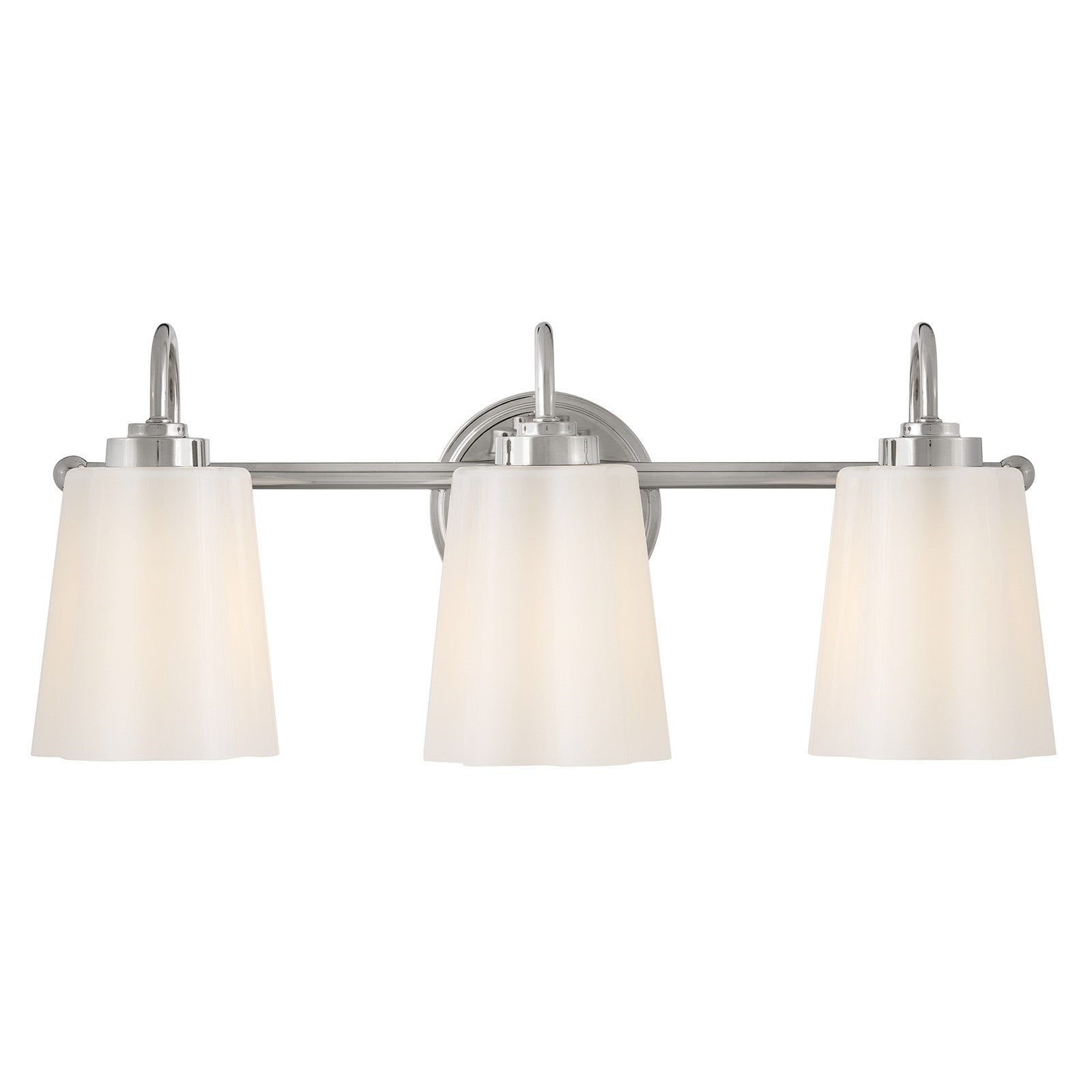 Hinkley Lark Honey 21in 3-Light Bath Vanity | Classic Polished Nickel Steel and Cased Opal Glass | Bathroom Vanity & Powder Room | 7 x 21 | Model 85413PN