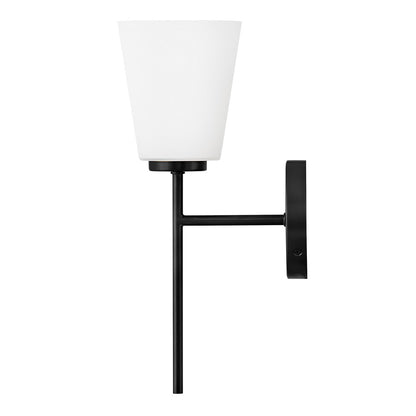 Lark Bri 1 Light 16" Vanity, Black/Etched Opal