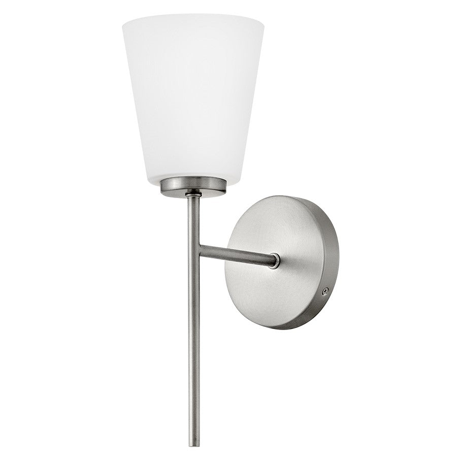 Lark Bri 1 Light 16" Vanity, Brushed Nickel/Etched Opal