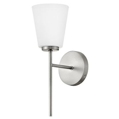 Lark Bri 1 Light 16" Vanity, Brushed Nickel/Etched Opal
