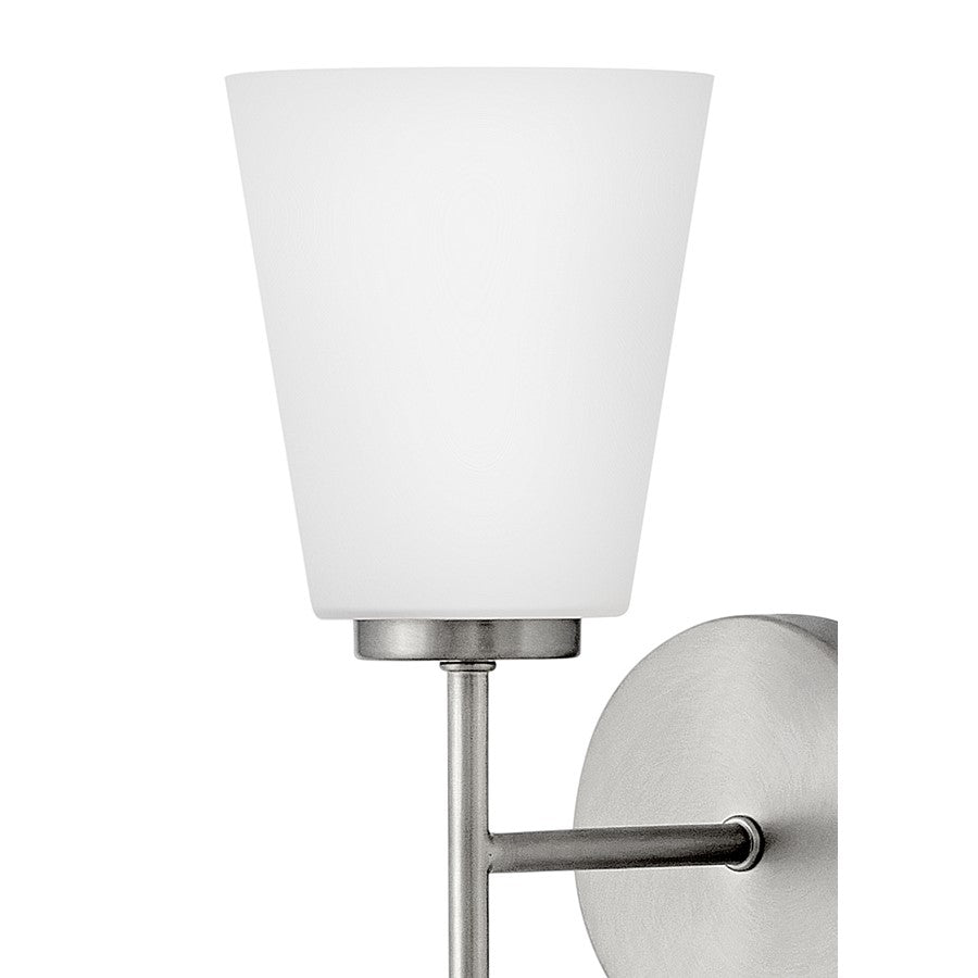 Lark Bri 1 Light 16" Vanity, Brushed Nickel/Etched Opal