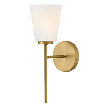 Lark Bri 1 Light 16" Vanity, Lacquered Brass/Etched Opal