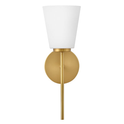 Lark Bri 1 Light 16" Vanity, Lacquered Brass/Etched Opal